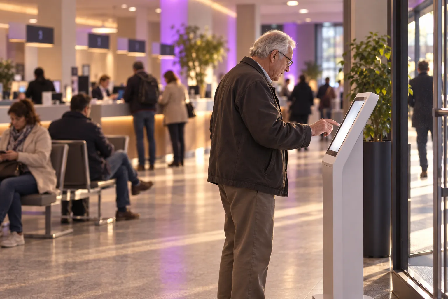 Feedback kiosk at the exit of a public service hall